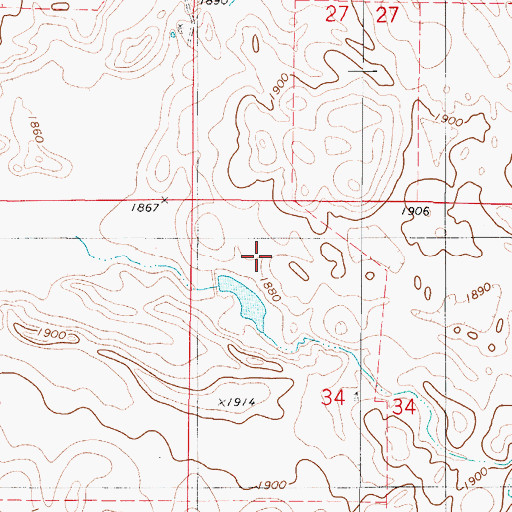 Topographic Map of Edward and Manuel Hobus Dam, SD