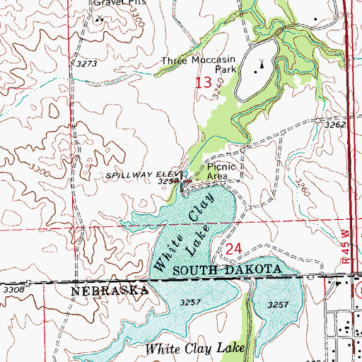 Topographic Map of White Clay Dam, SD