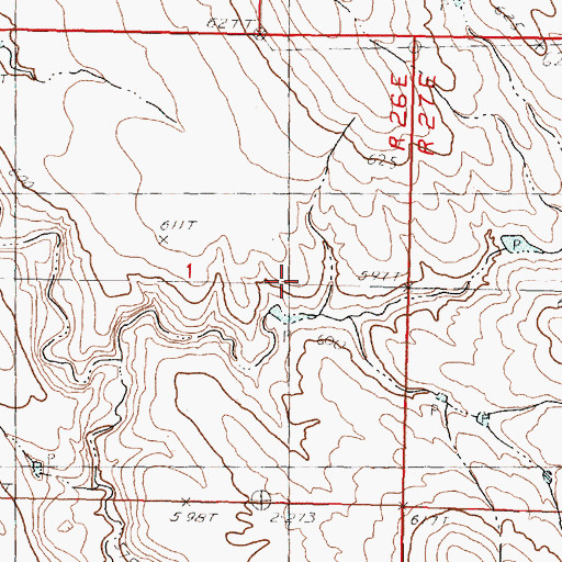 Topographic Map of Hedman Number 1 Dam, SD