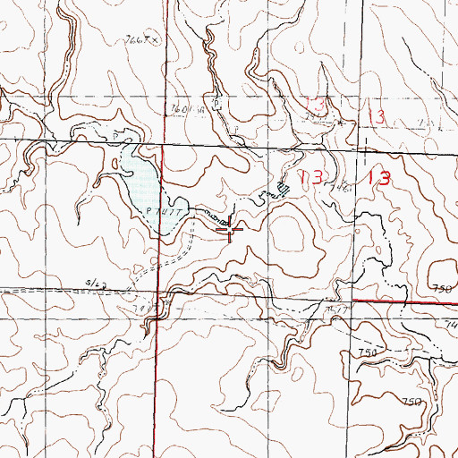 Topographic Map of G Lund Dam, SD
