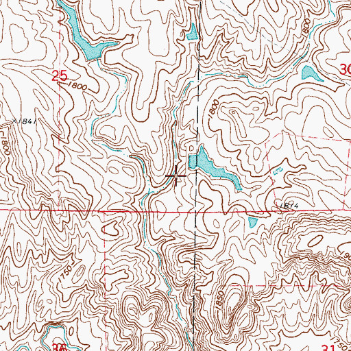 Topographic Map of Jay A Lake Number 5 Dam, SD