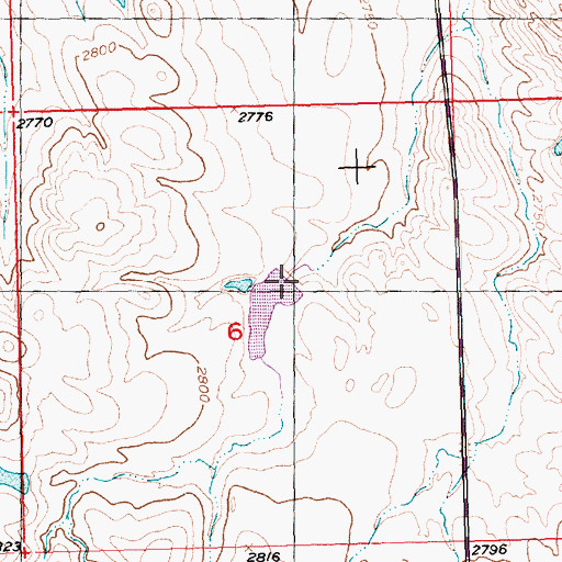 Topographic Map of Walter D Miller Dam Number 1, SD