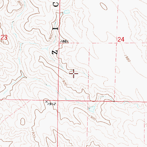 Topographic Map of Henleranch Number 1 Dam, SD