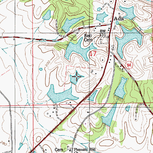Topographic Map of Rutland Pond, AL