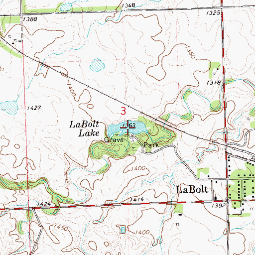 Topographic Map of LaBold Lake Dam, SD
