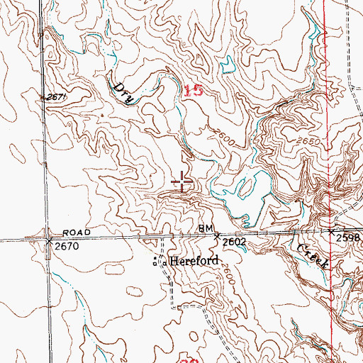 Topographic Map of Herford Lake Dam, SD
