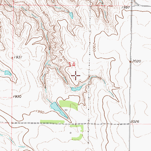 Topographic Map of Wesley Beaman Dam, SD