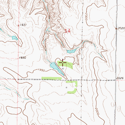 Topographic Map of Wesley Beaman Dam, SD
