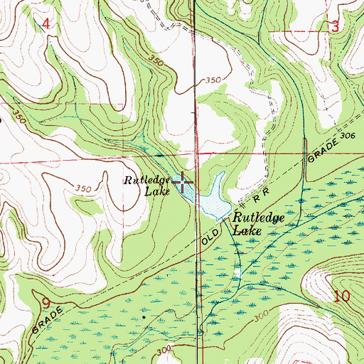 Topographic Map of Rutledge Lake, AL