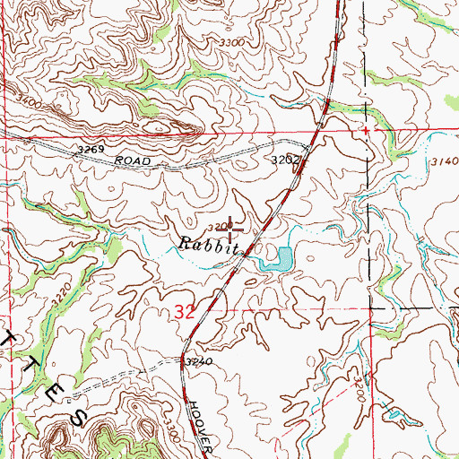 Topographic Map of Rabbit Creek Dam, SD