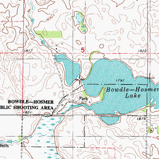 Topographic Map of Bowdle-Hosmer Dam, SD
