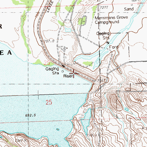Topographic Map of Shadehill Dam, SD