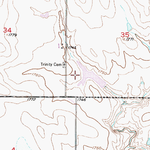 Topographic Map of Oscar Diess Dam, SD