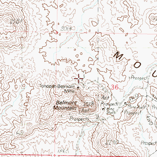 Topographic Map of Tonopah-Belmont Mine, AZ