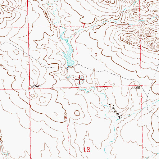 Topographic Map of Turtle Creek Dam, SD