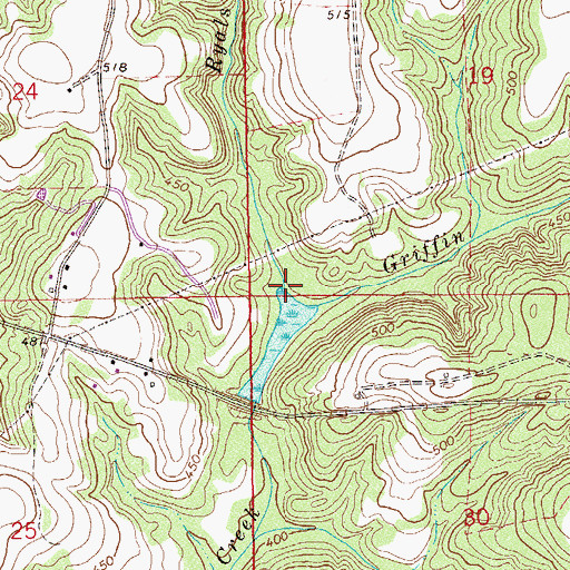 Topographic Map of Ryals Branch, AL