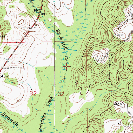 Topographic Map of Ryals Mill Creek, AL