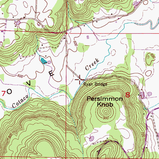 Topographic Map of Ryan Bridge, AL