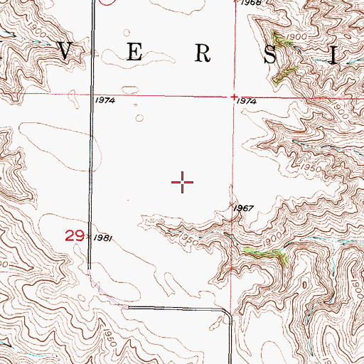 Topographic Map of Versely Number 1 Dam, SD