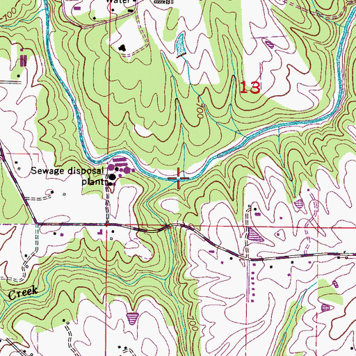 Topographic Map of Ryan Creek, AL