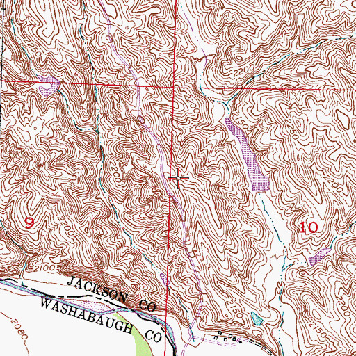 Topographic Map of Walter Dennis Irrigation Dam, SD