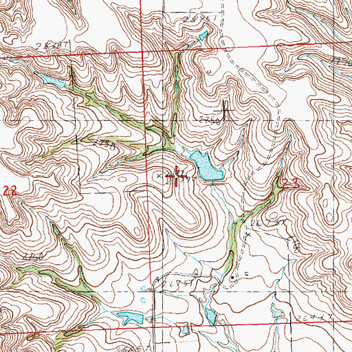 Topographic Map of Jerry Willuweit Dam, SD