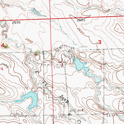 Topographic Map of Kirk Cordes Dam, SD