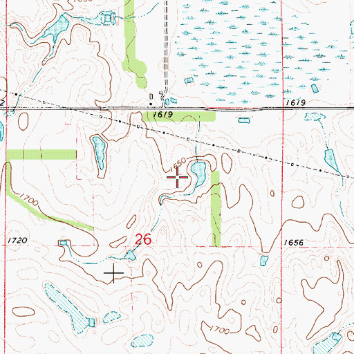 Topographic Map of Beal Stockwater Dam, SD