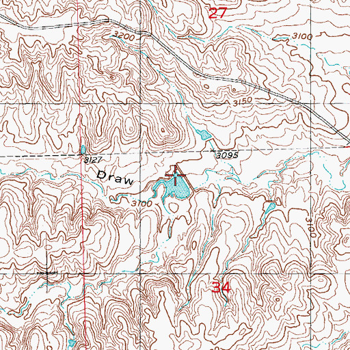 Topographic Map of Evans Number 1 Dam, SD