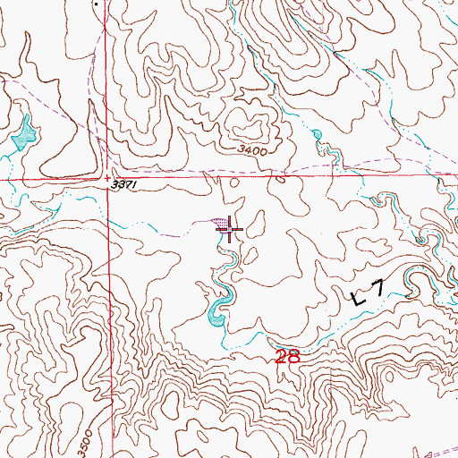 Topographic Map of Harrison Number 1 Dam, SD