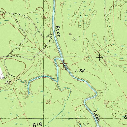 Topographic Map of Ryon Lake, AL