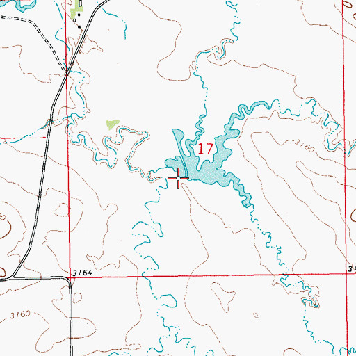 Topographic Map of Joes Spreader Dam, SD