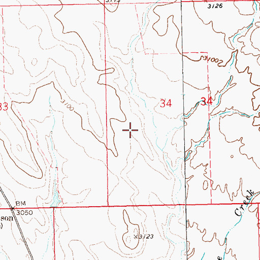 Topographic Map of Rebuild Number 1 Dam, SD