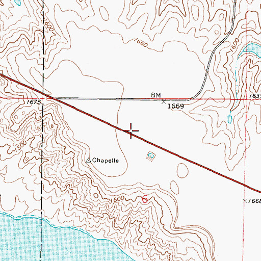 Topographic Map of H C Calhoun Dam, SD