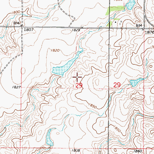 Topographic Map of Gladys Feller Dam, SD