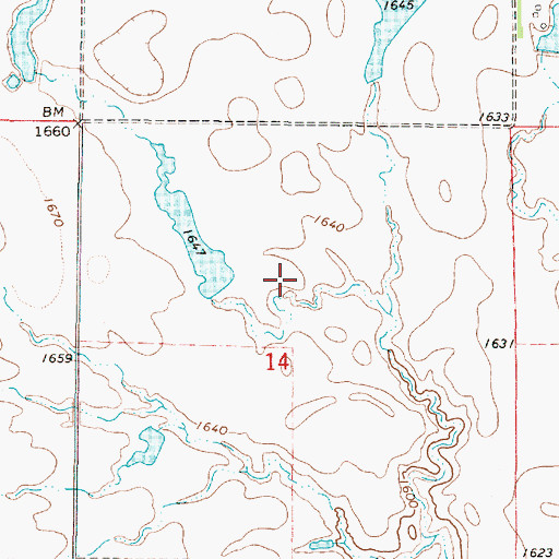 Topographic Map of Bennett Martin Dam, SD