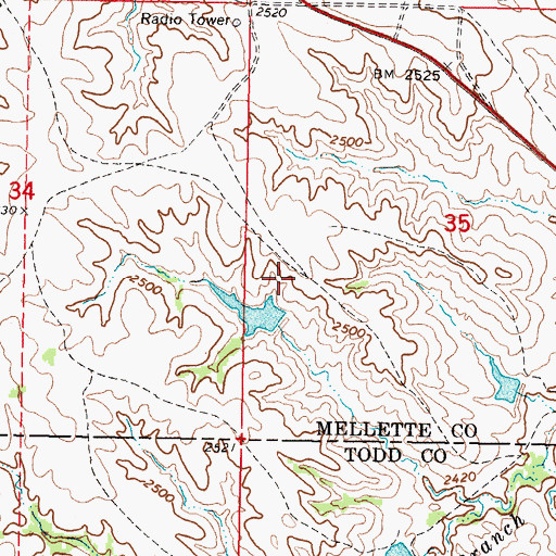 Topographic Map of Krogman Number 5 Dam, SD