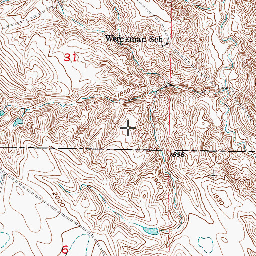 Topographic Map of Livermore Dam, SD