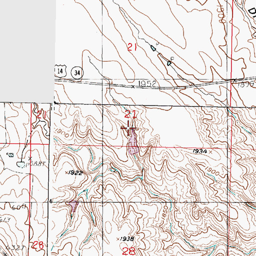 Topographic Map of Prince and Sons Number 2 Dam, SD