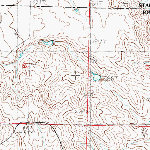 Topographic Map of Olson Ranches Number 5 Dam, SD