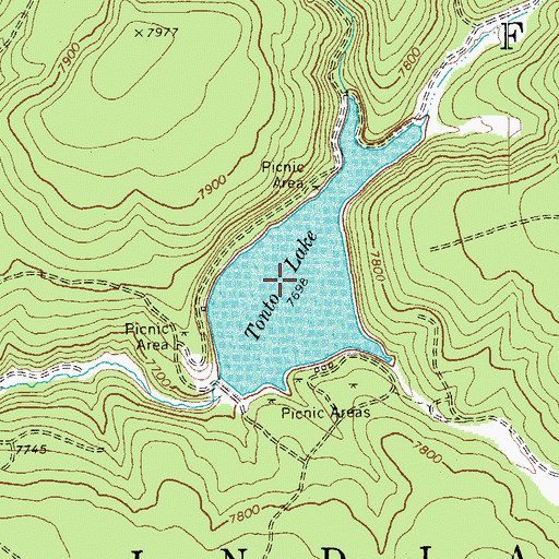 Topographic Map of Tonto Lake, AZ
