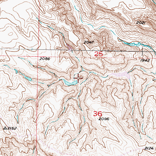 Topographic Map of Thomas Number 3 Dam, SD