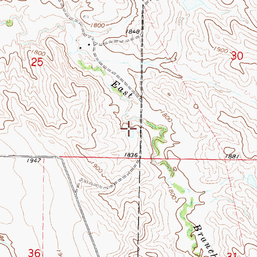 Topographic Map of Olson Number 2 Dam, SD