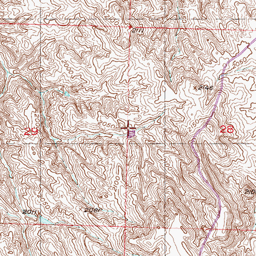 Topographic Map of M A Curtis Dam, SD
