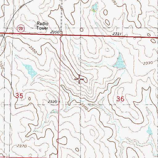 Topographic Map of School Land Dam, SD