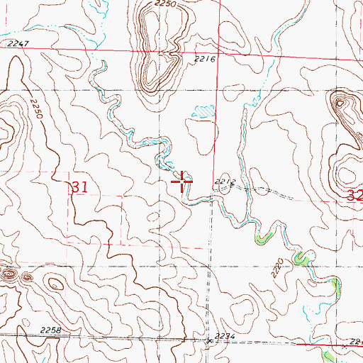 Topographic Map of Kerstiens Dam, SD