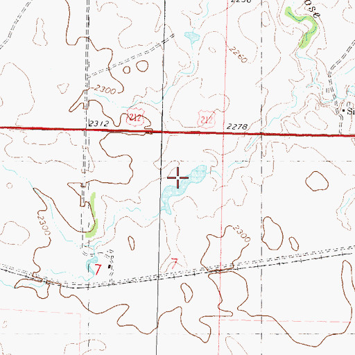 Topographic Map of Dick Simon Number 1 Dam, SD
