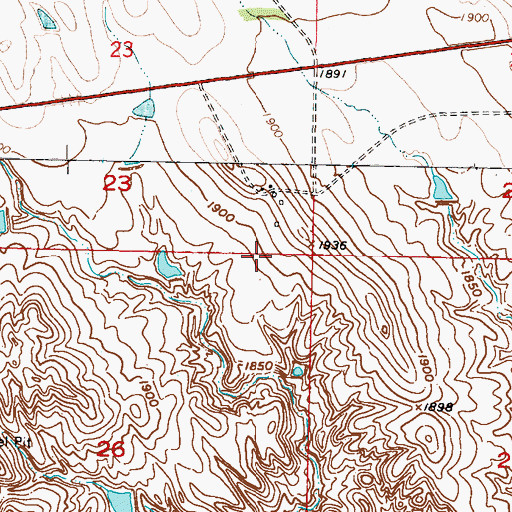 Topographic Map of Allien Stirling Number 2 Dam, SD