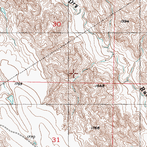 Topographic Map of Louis Caldwell Dam, SD