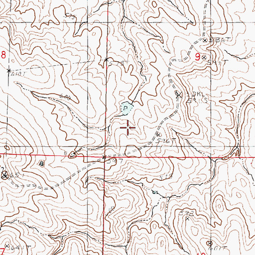 Topographic Map of Bad River Cattle Company Number 2 Dam, SD